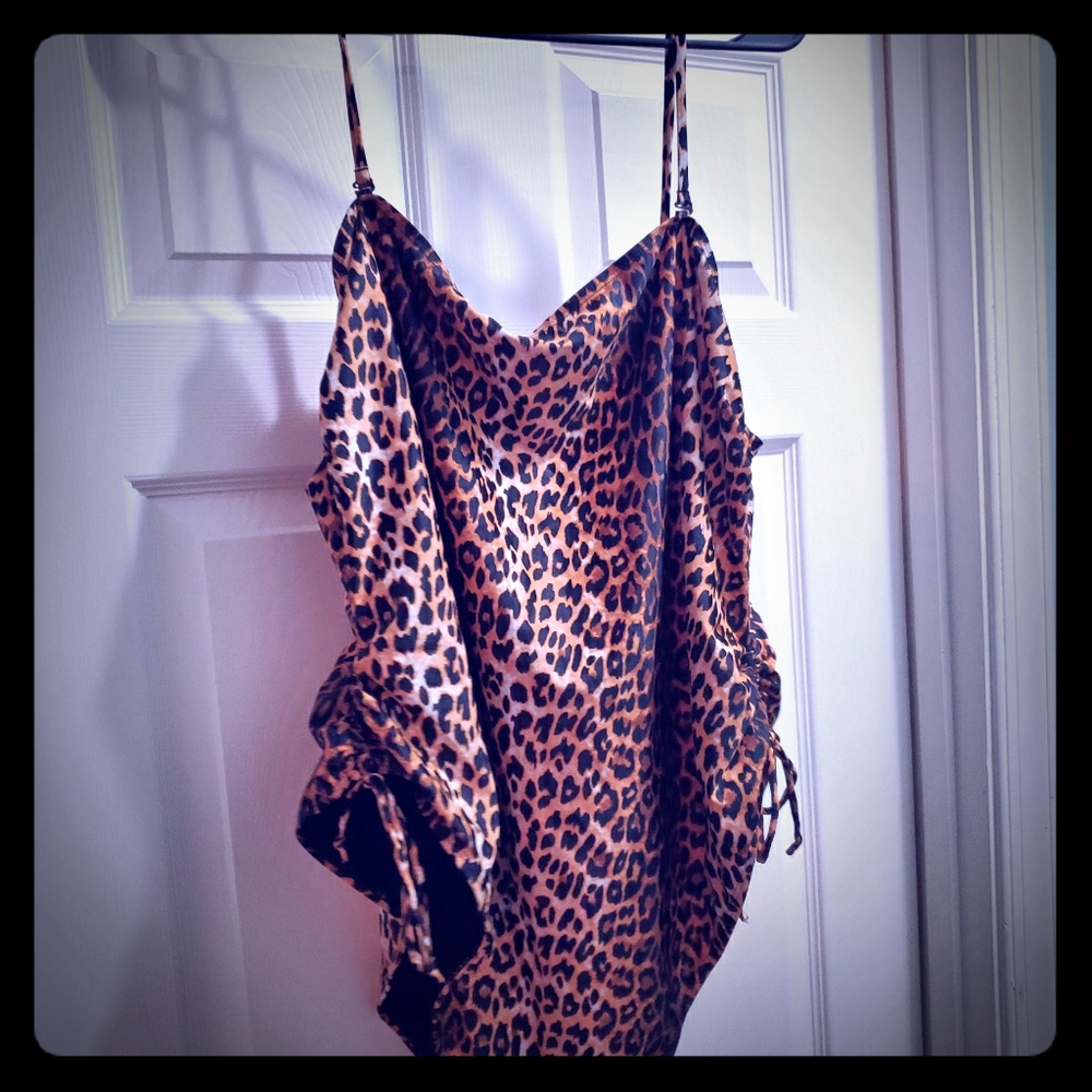 Cheetah print bathing suit